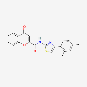 molecular formula C21H16N2O3S B2981165 N-(4-(2,4-二甲基苯基)噻唑-2-基)-4-氧代-4H-香豆素-2-羧酰胺 CAS No. 361166-34-9