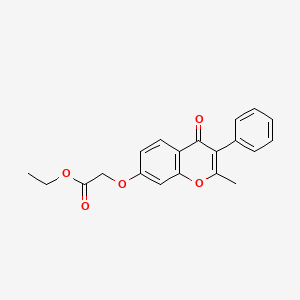 molecular formula C20H18O5 B2981166 Ethyl 2-(2-methyl-4-oxo-3-phenylchromen-7-yl)oxyacetate CAS No. 20879-37-2