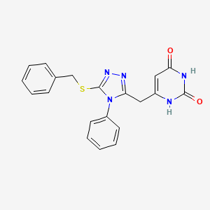 molecular formula C20H17N5O2S B2981167 6-((5-(苄硫基)-4-苯基-4H-1,2,4-三唑-3-基)甲基)嘧啶-2,4(1H,3H)-二酮 CAS No. 852047-09-7