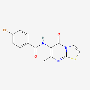 molecular formula C14H10BrN3O2S B2981170 4-bromo-N-(7-methyl-5-oxo-5H-[1,3]thiazolo[3,2-a]pyrimidin-6-yl)benzamide CAS No. 955769-47-8