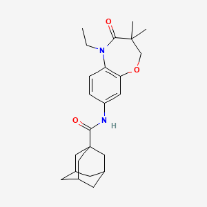 molecular formula C24H32N2O3 B2981171 (3r,5r,7r)-N-(5-ethyl-3,3-dimethyl-4-oxo-2,3,4,5-tetrahydrobenzo[b][1,4]oxazepin-8-yl)adamantane-1-carboxamide CAS No. 921519-32-6