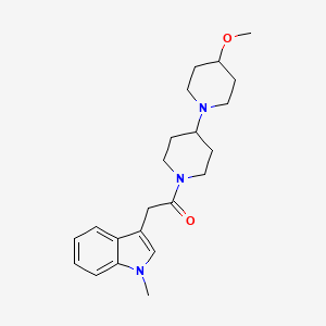 molecular formula C22H31N3O2 B2981178 1-{4-甲氧基-[1,4'-联哌啶]-1'-基}-2-(1-甲基-1H-吲哚-3-基)乙烷-1-酮 CAS No. 1705179-69-6