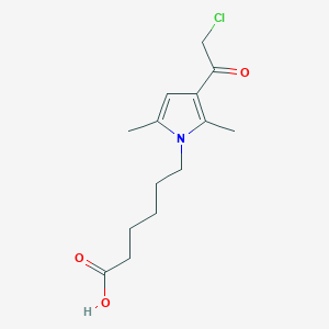 molecular formula C14H20ClNO3 B2981180 6-[3-(2-chloroacetyl)-2,5-dimethyl-1H-pyrrol-1-yl]hexanoic acid CAS No. 1989671-93-3