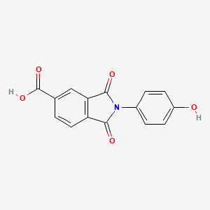 molecular formula C15H9NO5 B2981182 2-(4-羟基苯基)-1,3-二氧代-2,3-二氢-1H-异吲哚-5-羧酸 CAS No. 22005-25-0