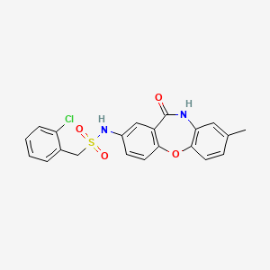 molecular formula C21H17ClN2O4S B2981184 1-(2-chlorophenyl)-N-(8-methyl-11-oxo-10,11-dihydrodibenzo[b,f][1,4]oxazepin-2-yl)methanesulfonamide CAS No. 922089-22-3