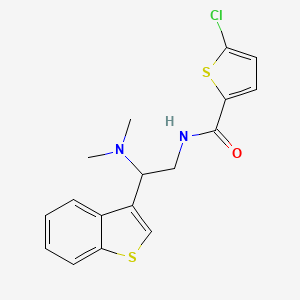 molecular formula C17H17ClN2OS2 B2981186 N-(2-(benzo[b]thiophen-3-yl)-2-(dimethylamino)ethyl)-5-chlorothiophene-2-carboxamide CAS No. 2034464-52-1