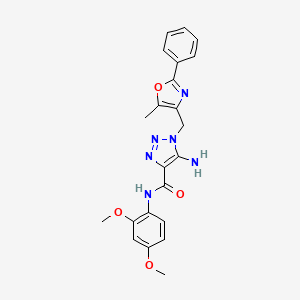 molecular formula C22H22N6O4 B2981187 5-amino-N-(2,4-dimethoxyphenyl)-1-[(5-methyl-2-phenyl-1,3-oxazol-4-yl)methyl]-1H-1,2,3-triazole-4-carboxamide CAS No. 1112371-28-4