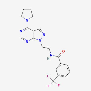 N-(2-(4-(pyrrolidin-1-yl)-1H-pyrazolo[3,4-d]pyrimidin-1-yl)ethyl)-3-(trifluoromethyl)benzamide