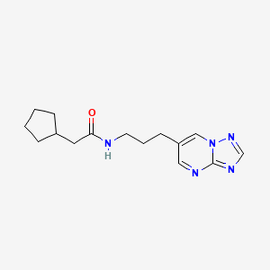molecular formula C15H21N5O B2981197 N-(3-([1,2,4]三唑并[1,5-a]嘧啶-6-基)丙基)-2-环戊基乙酰胺 CAS No. 2034324-36-0