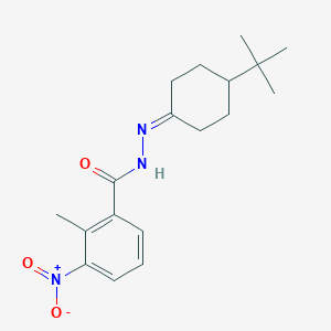 molecular formula C18H25N3O3 B298120 N'-(4-tert-butylcyclohexylidene)-2-methyl-3-nitrobenzohydrazide 