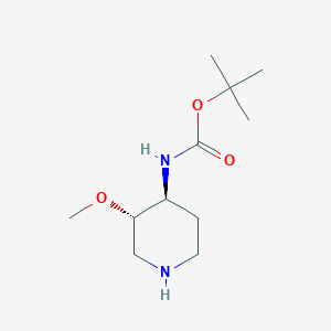 molecular formula C11H22N2O3 B2981200 tert-Butyl (trans-3-methoxypiperidin-4-yl)carbamate CAS No. 1033748-33-2; 907544-19-8