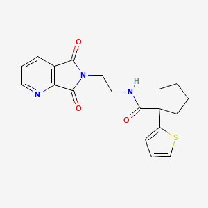 molecular formula C19H19N3O3S B2981204 N-(2-(5,7-二氧代-5H-吡咯并[3,4-b]吡啶-6(7H)-基)乙基)-1-(噻吩-2-基)环戊烷甲酰胺 CAS No. 2034269-72-0