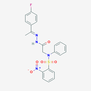 molecular formula C22H19FN4O5S B298121 N-(2-{2-[1-(4-fluorophenyl)ethylidene]hydrazino}-2-oxoethyl)-2-nitro-N-phenylbenzenesulfonamide 