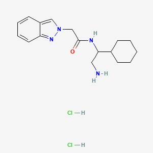 molecular formula C17H26Cl2N4O B2981225 N-(2-Amino-1-cyclohexylethyl)-2-indazol-2-ylacetamide;dihydrochloride CAS No. 2418695-97-1