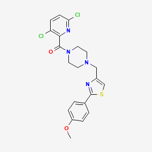 molecular formula C21H20Cl2N4O2S B2981233 (3,6-Dichloropyridin-2-yl)-[4-[[2-(4-methoxyphenyl)-1,3-thiazol-4-yl]methyl]piperazin-1-yl]methanone CAS No. 1119247-28-7