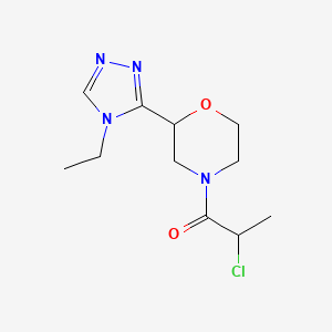 molecular formula C11H17ClN4O2 B2981235 2-Chloro-1-[2-(4-ethyl-1,2,4-triazol-3-yl)morpholin-4-yl]propan-1-one CAS No. 2411285-84-0