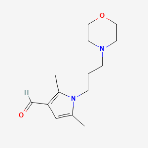 molecular formula C14H22N2O2 B2981236 2,5-二甲基-1-(3-吗啉-4-基-丙基)-1H-吡咯-3-甲醛 CAS No. 887694-87-3