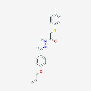 molecular formula C19H20N2O2S B298124 N'-[4-(allyloxy)benzylidene]-2-[(4-methylphenyl)sulfanyl]acetohydrazide 