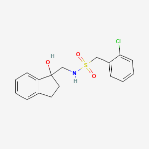 molecular formula C17H18ClNO3S B2981242 1-(2-chlorophenyl)-N-((1-hydroxy-2,3-dihydro-1H-inden-1-yl)methyl)methanesulfonamide CAS No. 1396873-96-3