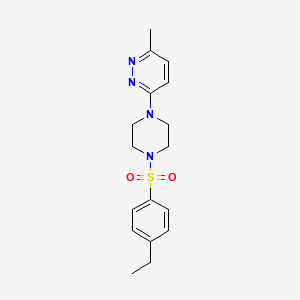 molecular formula C17H22N4O2S B2981245 3-(4-((4-Ethylphenyl)sulfonyl)piperazin-1-yl)-6-methylpyridazine CAS No. 1172829-10-5
