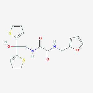 molecular formula C17H16N2O4S2 B2981247 N1-(furan-2-ylmethyl)-N2-(2-hydroxy-2,2-di(thiophen-2-yl)ethyl)oxalamide CAS No. 2034590-00-4