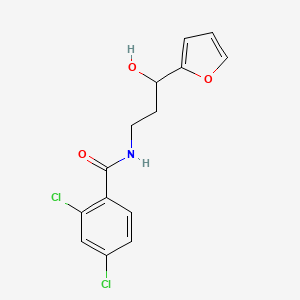 molecular formula C14H13Cl2NO3 B2981251 2,4-dichloro-N-(3-(furan-2-yl)-3-hydroxypropyl)benzamide CAS No. 1421498-48-7