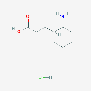 molecular formula C9H18ClNO2 B2981252 3-(2-Aminocyclohexyl)propanoic acid hydrochloride CAS No. 854709-00-5