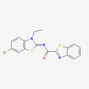 (E)-N-(6-bromo-3-ethylbenzo[d]thiazol-2(3H)-ylidene)benzo[d]thiazole-2-carboxamide