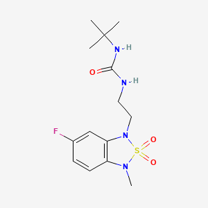 molecular formula C14H21FN4O3S B2981269 1-(tert-butyl)-3-(2-(6-fluoro-3-methyl-2,2-dioxidobenzo[c][1,2,5]thiadiazol-1(3H)-yl)ethyl)urea CAS No. 2034593-93-4