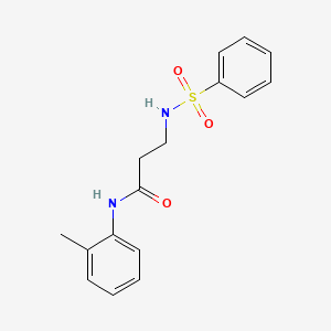 molecular formula C16H18N2O3S B2981270 3-(benzenesulfonamido)-N-(2-methylphenyl)propanamide CAS No. 881934-14-1