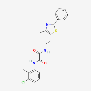 molecular formula C21H20ClN3O2S B2981273 N1-(3-氯-2-甲基苯基)-N2-(2-(4-甲基-2-苯并噻唑-5-基)乙基)草酰胺 CAS No. 894012-09-0