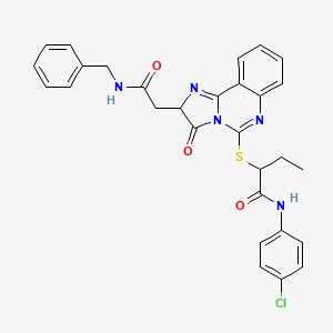 2-[[2-[2-(benzylamino)-2-oxoethyl]-3-oxo-2H-imidazo[1,2-c]quinazolin-5-yl]sulfanyl]-N-(4-chlorophenyl)butanamide