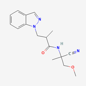 N-(2-Cyano-1-methoxypropan-2-yl)-3-indazol-1-yl-2-methylpropanamide