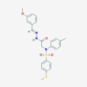 molecular formula C24H25N3O4S2 B298128 N-{2-[2-(3-methoxybenzylidene)hydrazino]-2-oxoethyl}-N-(4-methylphenyl)-4-(methylsulfanyl)benzenesulfonamide 