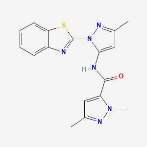 N-(1-(benzo[d]thiazol-2-yl)-3-methyl-1H-pyrazol-5-yl)-1,3-dimethyl-1H-pyrazole-5-carboxamide