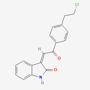 molecular formula C18H14ClNO2 B2981284 (Z)-3-(2-(4-(2-chloroethyl)phenyl)-2-oxoethylidene)indolin-2-one CAS No. 317842-32-3