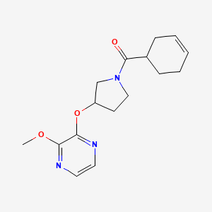 molecular formula C16H21N3O3 B2981285 Cyclohex-3-en-1-yl(3-((3-methoxypyrazin-2-yl)oxy)pyrrolidin-1-yl)methanone CAS No. 2034254-20-9