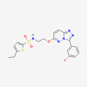 molecular formula C19H18FN5O3S2 B2981287 5-乙基-N-(2-((3-(3-氟苯基)-[1,2,4]三唑并[4,3-b]哒嗪-6-基)氧基)乙基)噻吩-2-磺酰胺 CAS No. 1021082-41-6