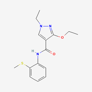 molecular formula C15H19N3O2S B2981288 3-ethoxy-1-ethyl-N-(2-(methylthio)phenyl)-1H-pyrazole-4-carboxamide CAS No. 1014028-51-3