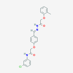 molecular formula C24H22ClN3O4 B298129 N-(3-chlorophenyl)-2-{4-[(E)-{2-[(2-methylphenoxy)acetyl]hydrazinylidene}methyl]phenoxy}acetamide 