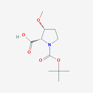 molecular formula C11H19NO5 B2981290 (2S,3R)-1-[(tert-Butoxy)carbonyl]-3-methoxypyrrolidine-2-carboxylic acid CAS No. 1386457-97-1