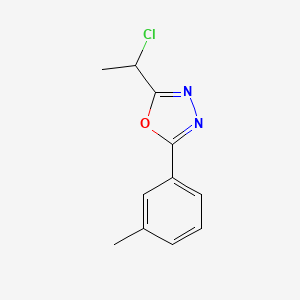 molecular formula C11H11ClN2O B2981294 2-(1-Chloroethyl)-5-(3-methylphenyl)-1,3,4-oxadiazole CAS No. 847837-39-2