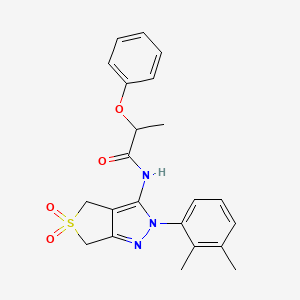 molecular formula C22H23N3O4S B2981305 N-(2-(2,3-二甲基苯基)-5,5-二氧化-4,6-二氢-2H-噻吩并[3,4-c]吡唑-3-基)-2-苯氧基丙酰胺 CAS No. 450339-13-6