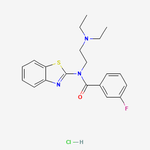 molecular formula C20H23ClFN3OS B2981306 N-(苯并[d]噻唑-2-基)-N-(2-(二乙氨基)乙基)-3-氟苯甲酰胺盐酸盐 CAS No. 1215563-47-5
