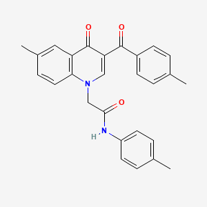 molecular formula C27H24N2O3 B2981323 2-(6-methyl-3-(4-methylbenzoyl)-4-oxoquinolin-1(4H)-yl)-N-(p-tolyl)acetamide CAS No. 898344-41-7