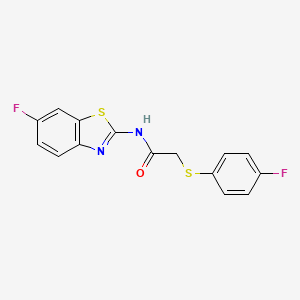 molecular formula C15H10F2N2OS2 B2981325 N-(6-fluorobenzo[d]thiazol-2-yl)-2-((4-fluorophenyl)thio)acetamide CAS No. 895490-64-9