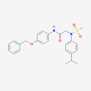 molecular formula C25H28N2O4S B298133 N-[4-(benzyloxy)phenyl]-2-[4-isopropyl(methylsulfonyl)anilino]acetamide 