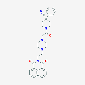 1-(2-(4-(2-(1,3-dioxo-1H-benzo[de]isoquinolin-2(3H)-yl)ethyl)piperazin-1-yl)acetyl)-4-phenylpiperidine-4-carbonitrile