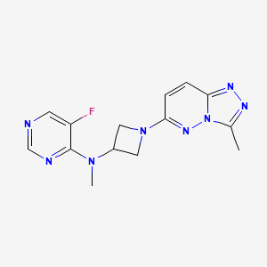 molecular formula C14H15FN8 B2981334 5-fluoro-N-methyl-N-(1-{3-methyl-[1,2,4]triazolo[4,3-b]pyridazin-6-yl}azetidin-3-yl)pyrimidin-4-amine CAS No. 2198156-12-4