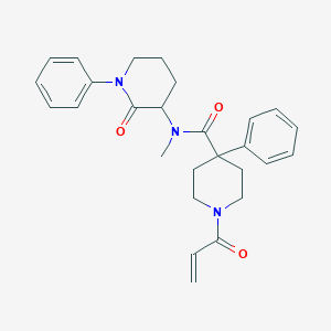 N-Methyl-N-(2-oxo-1-phenylpiperidin-3-yl)-4-phenyl-1-prop-2-enoylpiperidine-4-carboxamide